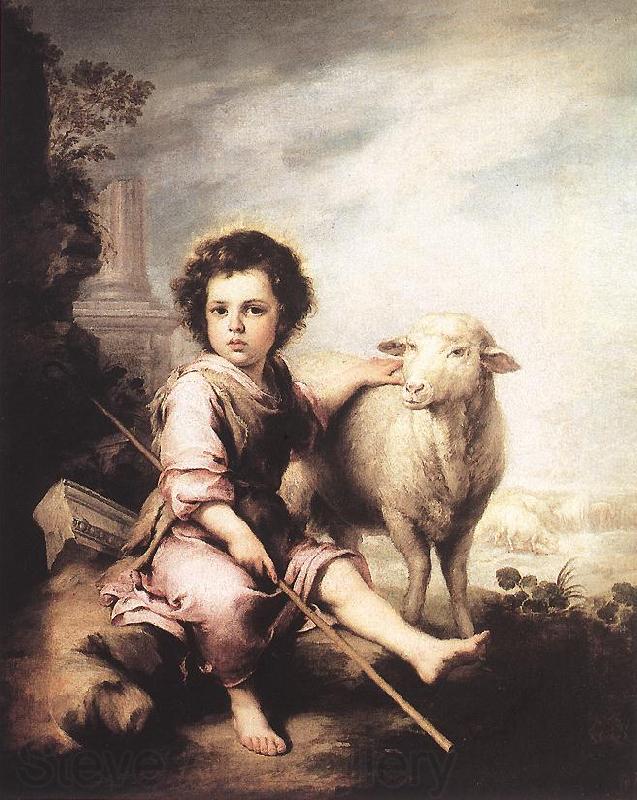 MURILLO, Bartolome Esteban Christ the Good Shepherd sg